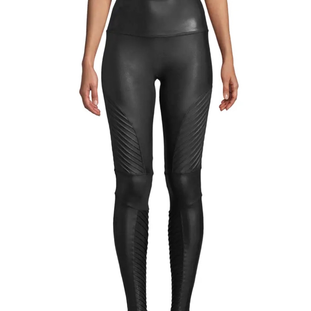 Spanx Moto faux leather  leggings size medium regular